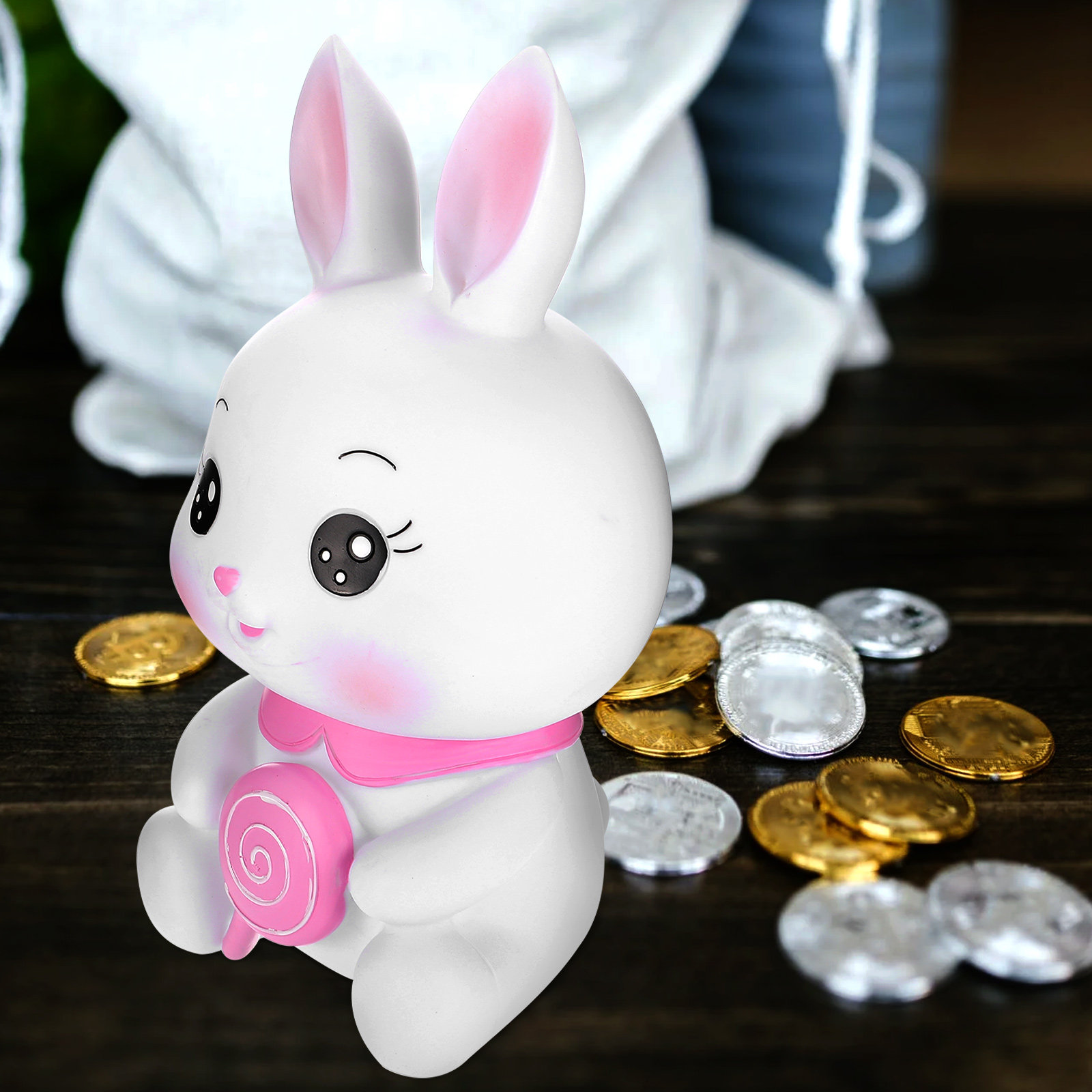 Kids Education Savings - Lovely Cartoon Bunny Coin Container Kids