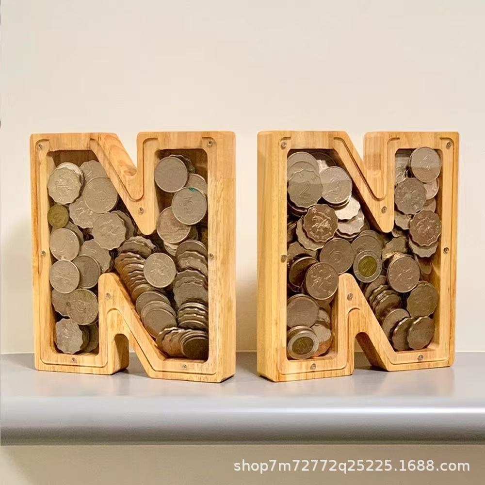 Wooden 26 Letter Alphabet Coin - Kids Education Savings review and price