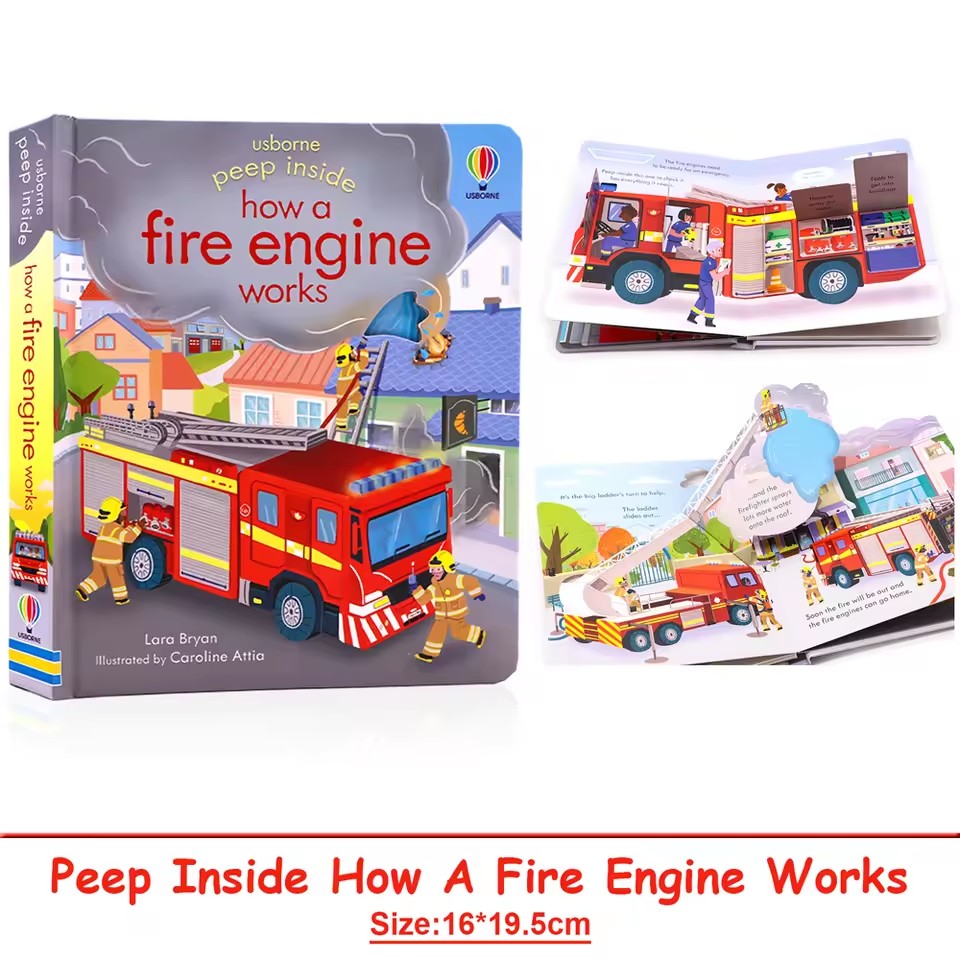 Usborne Peep Inside How A Fire - Kids Education In Us review and price
