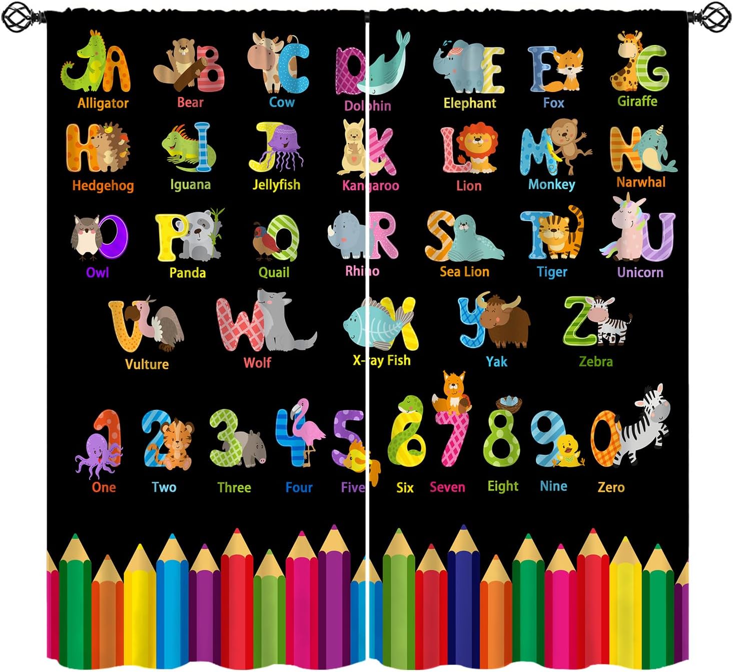Cartoon ABC Alphabet Curtains, - Kids Education Youtube review and price