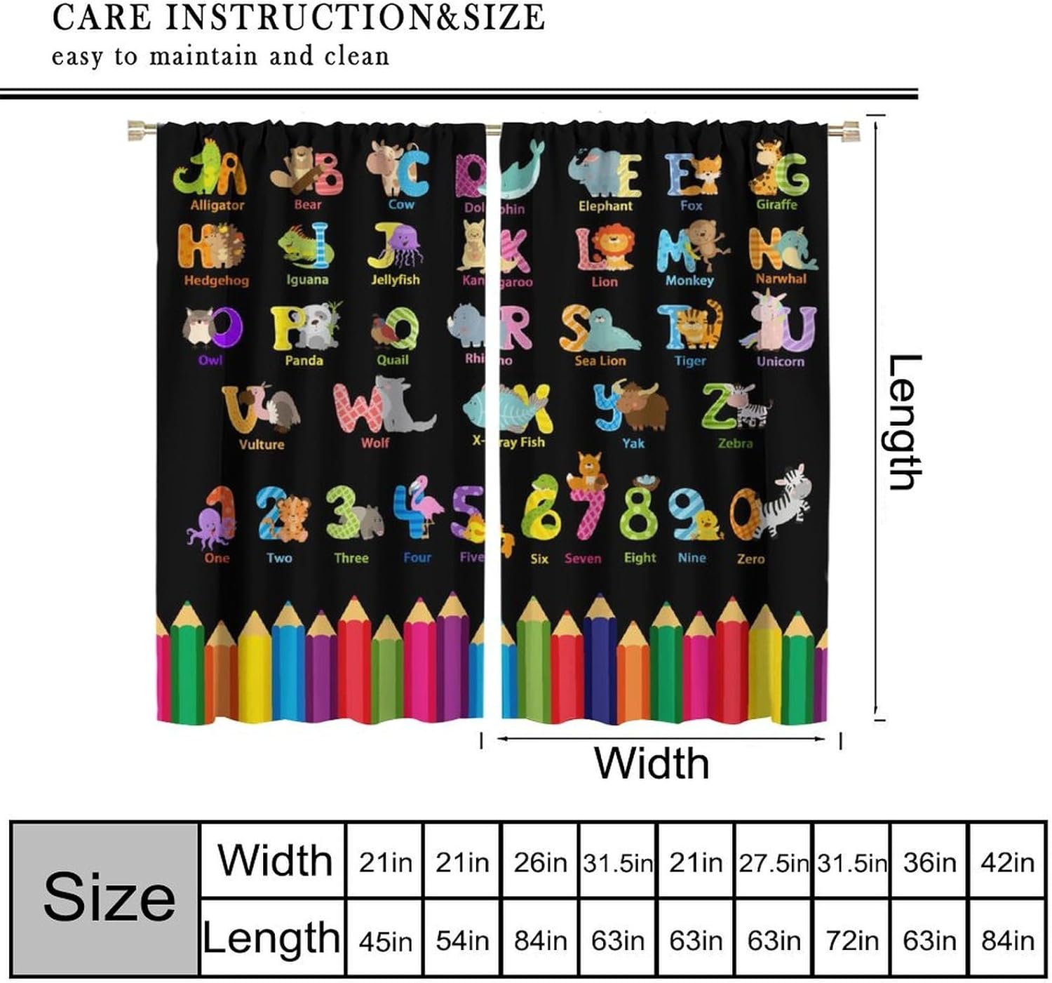 Cartoon ABC Alphabet Curtains, - Kids Education Youtube review and price