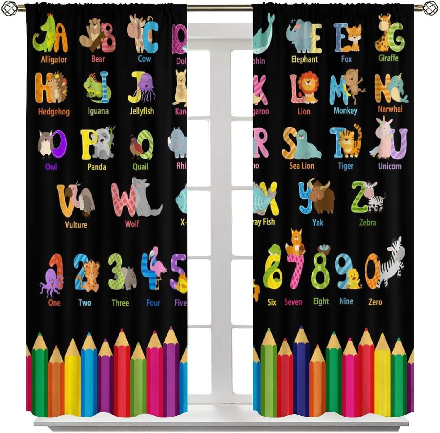 Cartoon ABC Alphabet Curtains, - Kids Education Youtube review and price