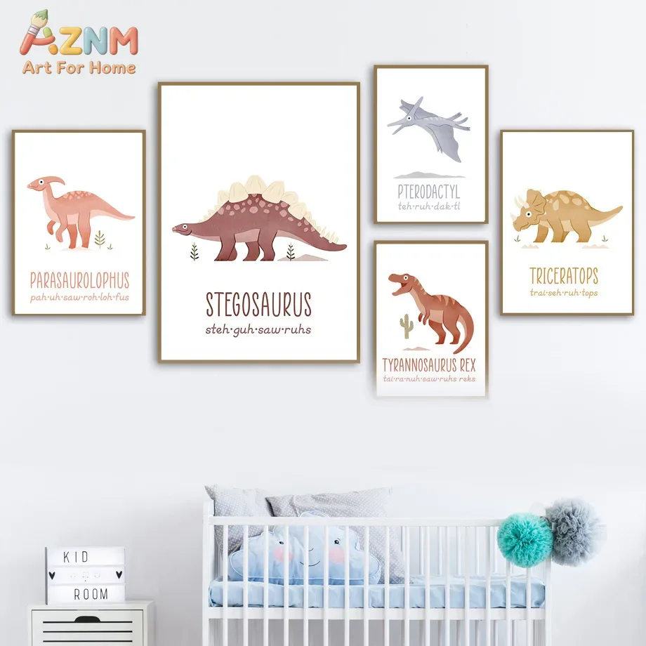 AZNM Cute Watercolor Dinosaur  - Kids No Education review and price