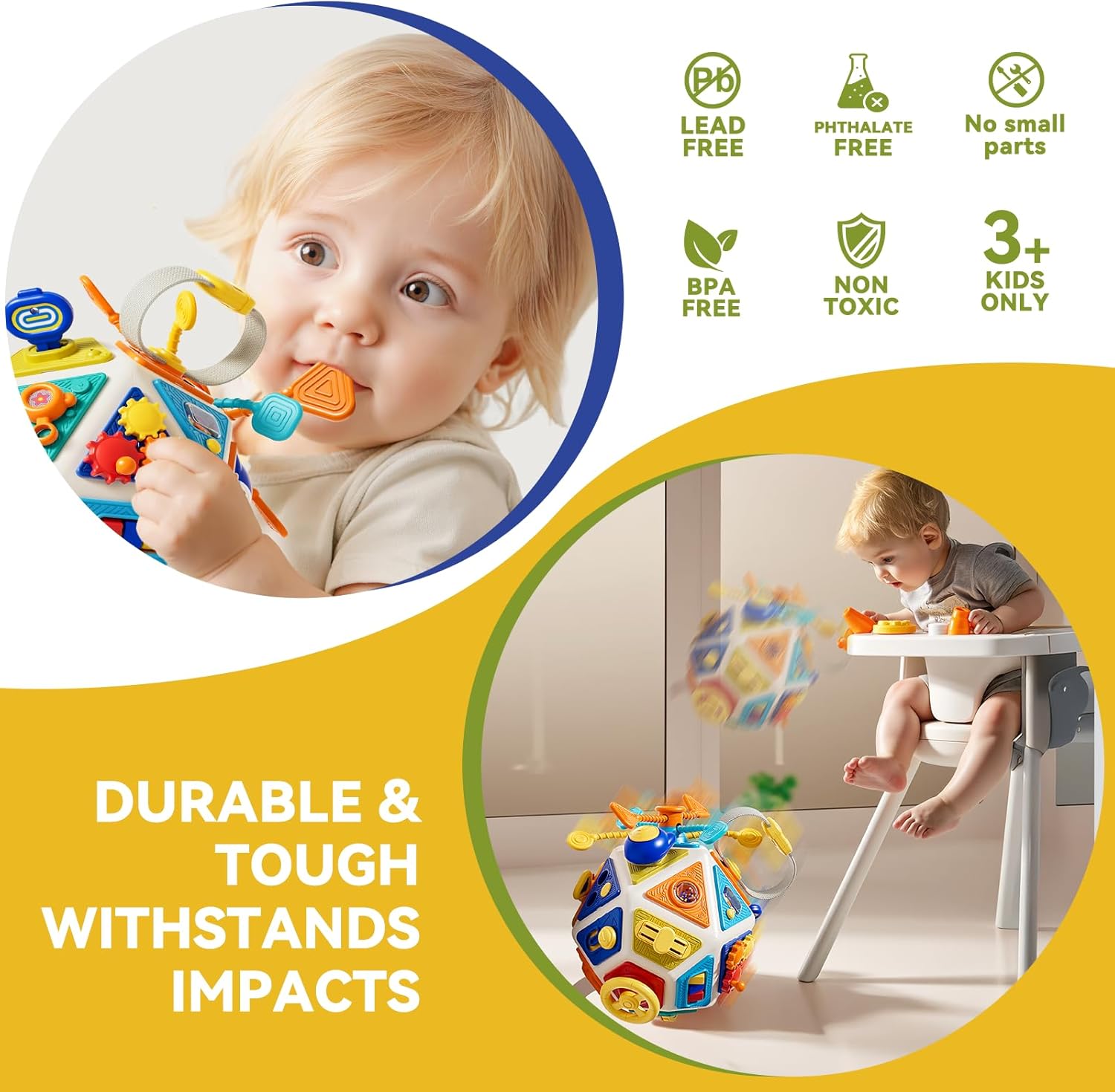 Baby Busy Board Activity Cube  - Kids Education Board review and price
