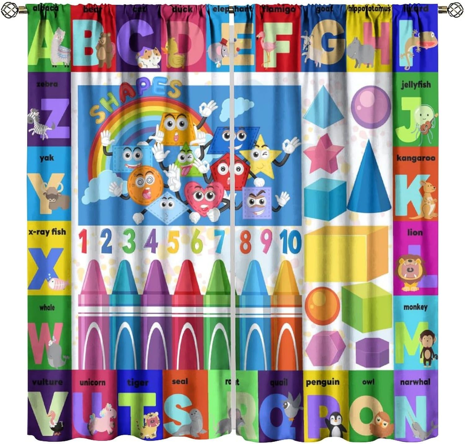 Colourful ABC Education Curtai - Kids Education Youtube review and price