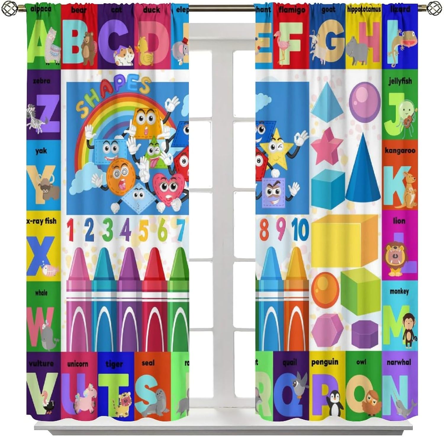 Colourful ABC Education Curtai - Kids Education Youtube review and price