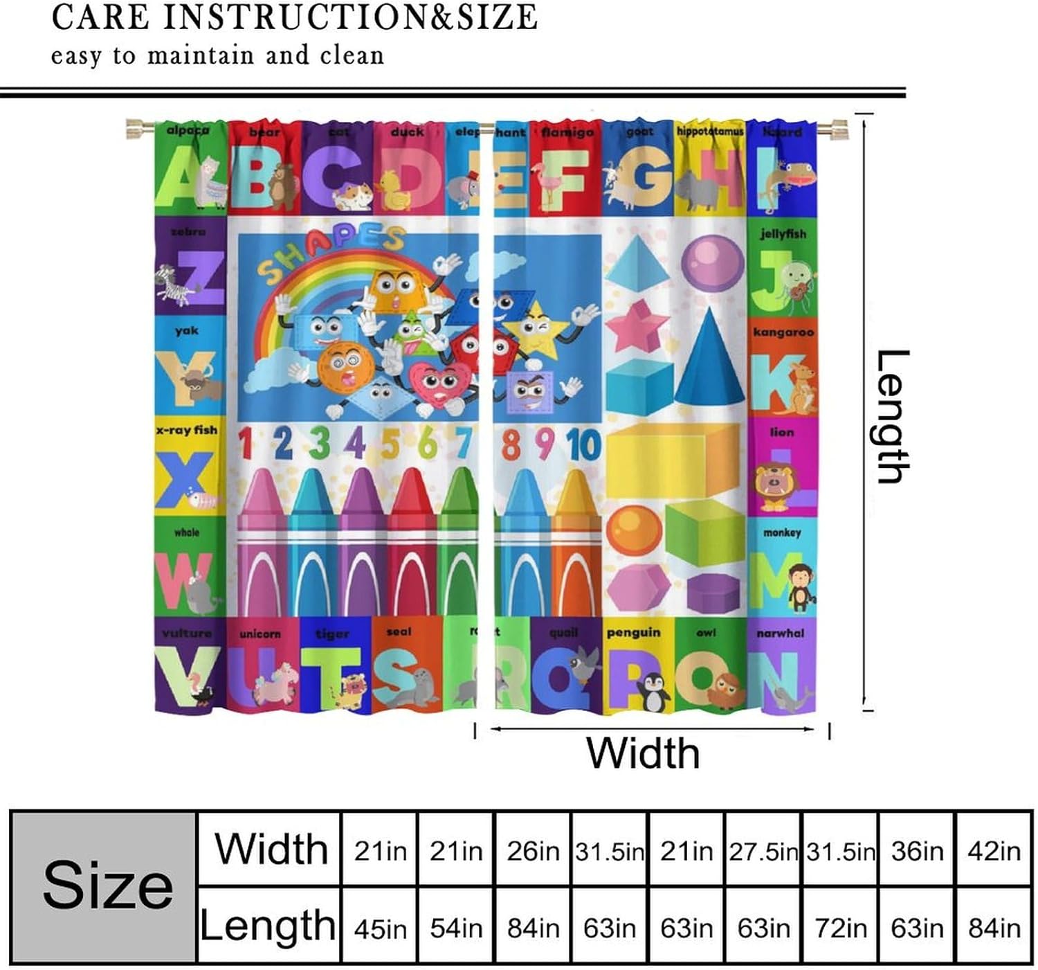 Colourful ABC Education Curtai - Kids Education Youtube review and price