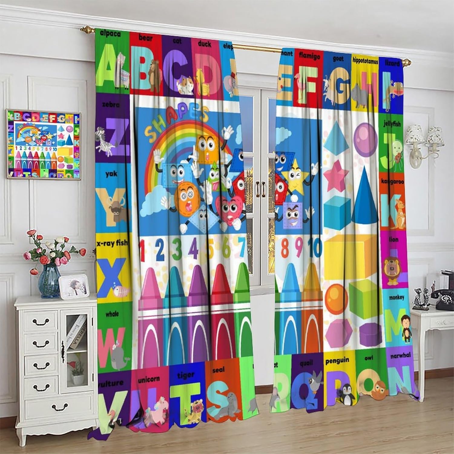 Colourful ABC Education Curtai - Kids Education Youtube review and price