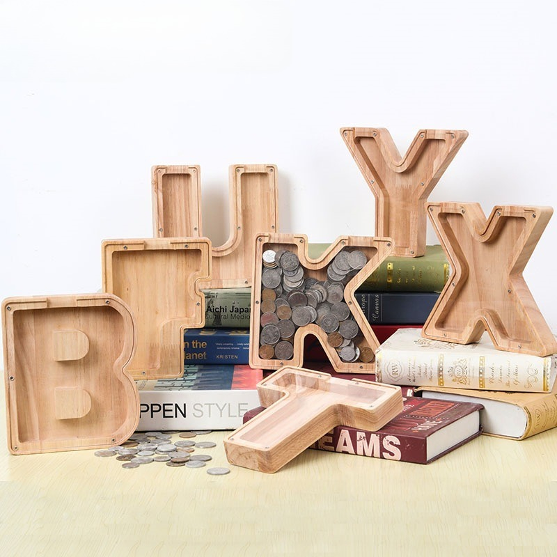 Wooden Alphabet Money Box for  - Kids Education Savings review and price