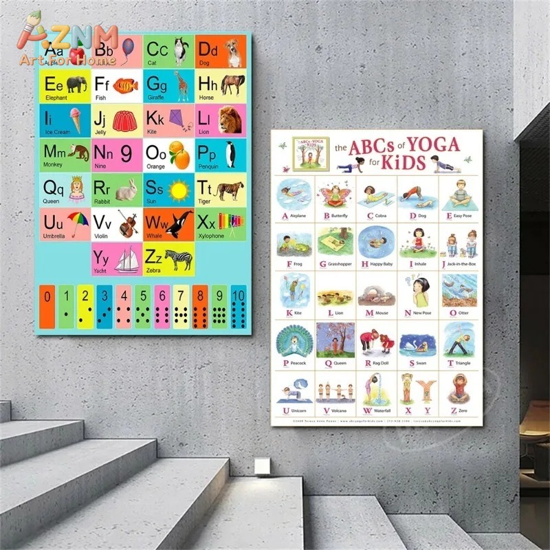 AZNM Frameless Canvas Poster K - Kids Yoga Education review and price