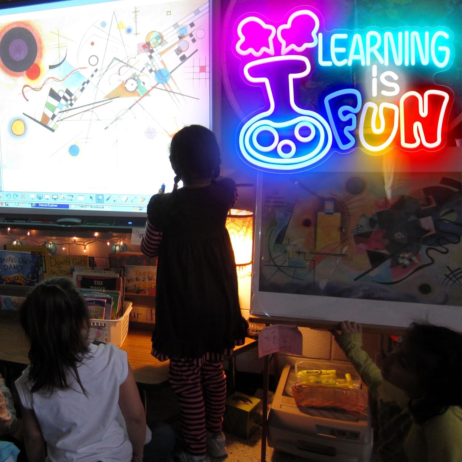 Learning Is Fun Neon Sign USB  - Kids Education Motivation review and price