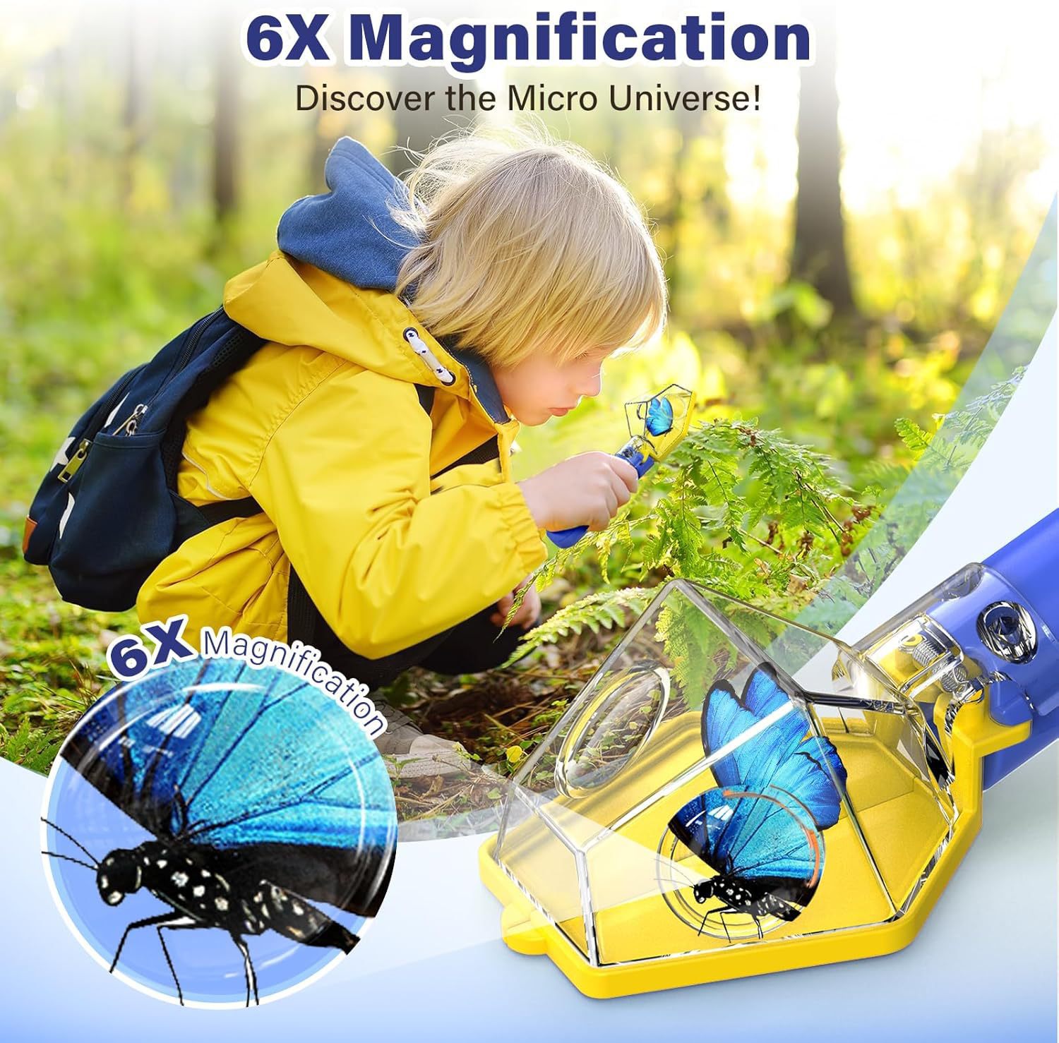 6X Magnifier Kids Bug Catcher, - Kids No Education review and price